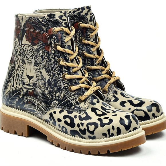 Unique Goby Tiger Design Printed Long Boots - Picture 1 of 6